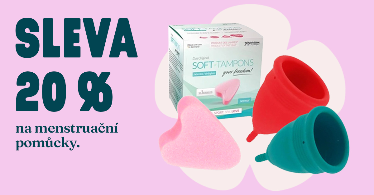 Sleva 20 % na  Menstruační pomůcky